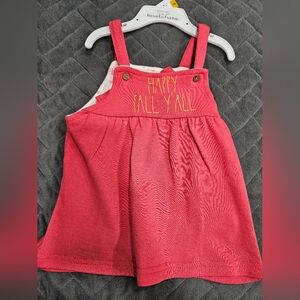 Rae Bunn baby by magenta red Baby Dress with Embroidered Text NWT
